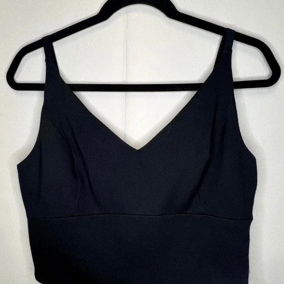 Cabi Black V Neck Sleeveless Crop Top Women's Size Medium Casual Layering