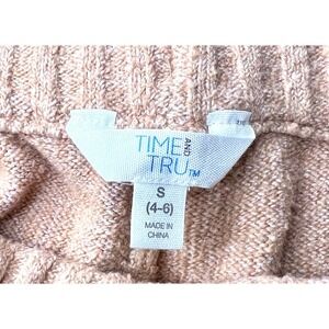 Womens Time and Tru Knit Lounge Pants Brown Drawstring Pull On Casual Small