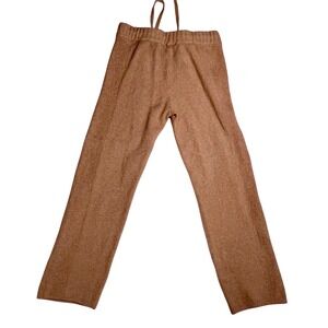 Womens Time and Tru Knit Lounge Pants Brown Drawstring Pull On Casual Small