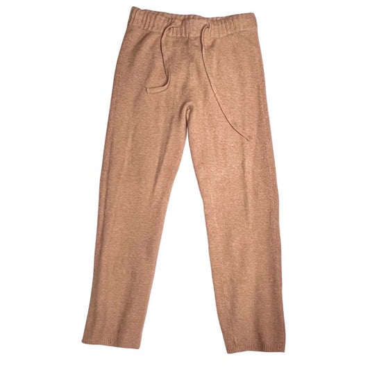 Womens Time and Tru Knit Lounge Pants Brown Drawstring Pull On Casual Small