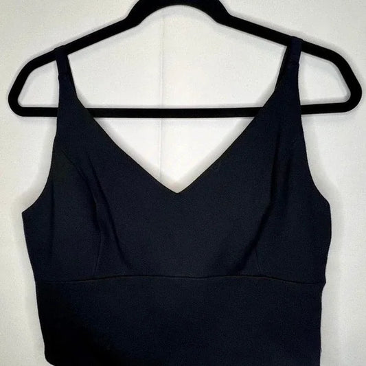 Cabi Black V Neck Sleeveless Crop Top Women's Size Medium Casual Layering
