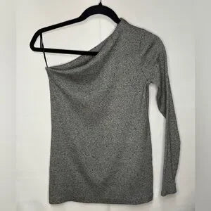 H&M One-Shoulder Gray charcoal Knit Top